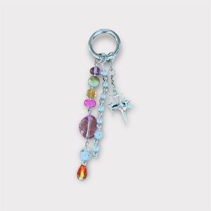Colorful Beaded Bag Charm with Star